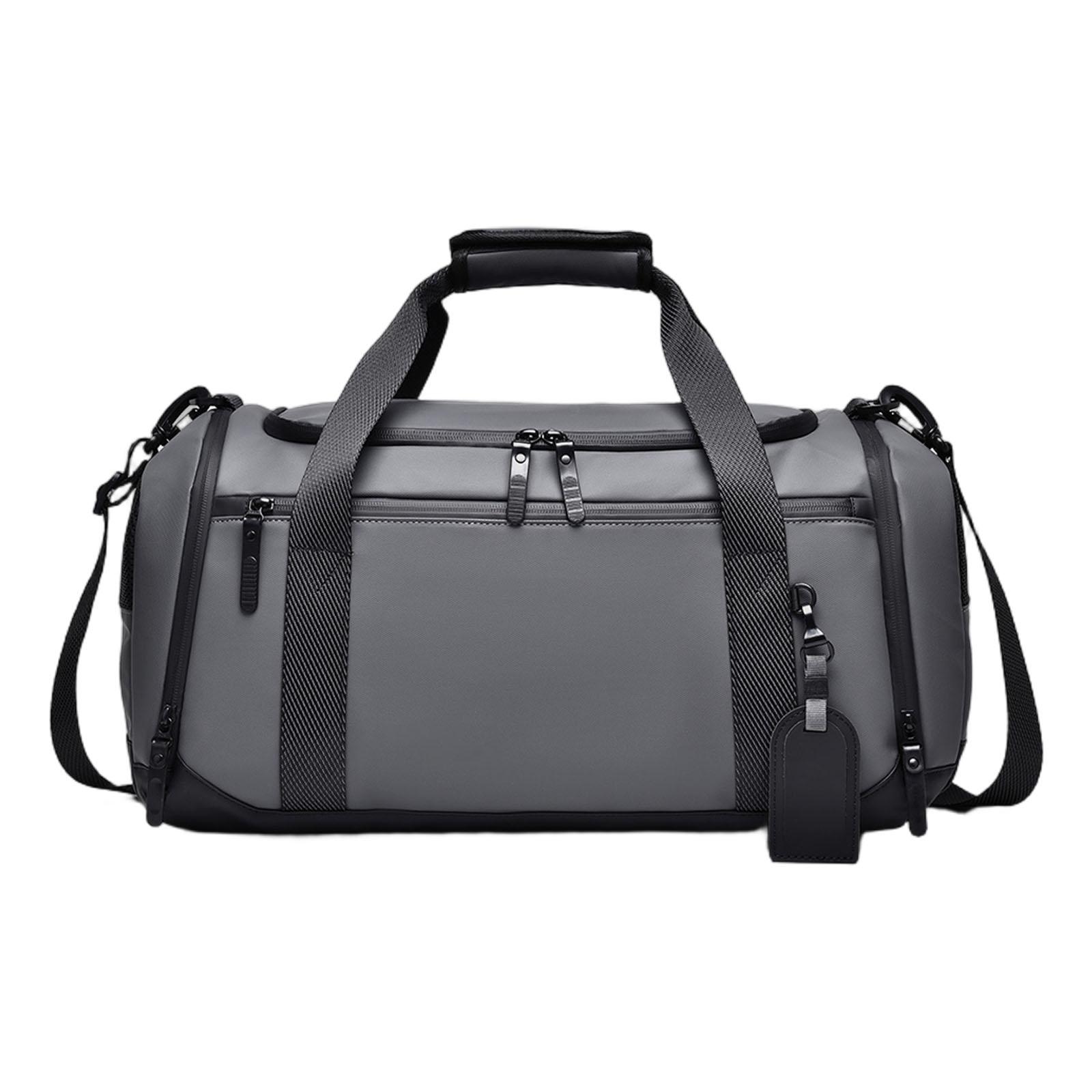 

Duffel Bag Multipurpose Shoulder Handbag Padded Shoulder Strap Men Oxford Cloth Men s Garment Bag for Camping 45 x 22 x 21 cm серый
