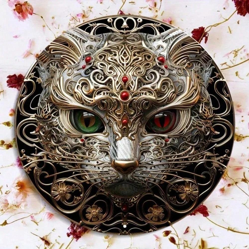 Lanvyka Silver Panda Metal Sign 8x8 Inch Vintage UV Resistant Scratchproof Wall Art Home Kitchen Bar Decor