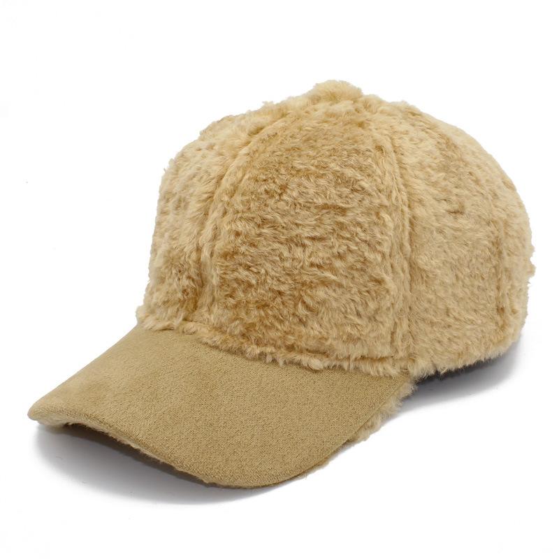 Autumn and Winter Hot Trend, Fashionable Face-enhancing Plush Baseball Cap, Versatile for Men and Women, Large Head Circumference Adjustable Buckle,