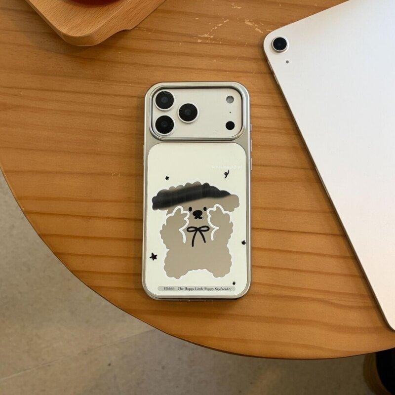 

Bier poodle for iPhone17ProMax electroplated mobile phone case light luxury mirror apple 17promax