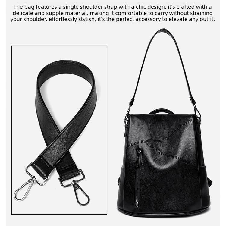Mochila anti-roubo de couro macio mochila multi-costas feminina