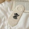 Black, White and Grey Summer Thin Silicone Anti-slip Color-blocking Boat Socks Cartoon Animal Dot Yarn Boneless Invisible Socks