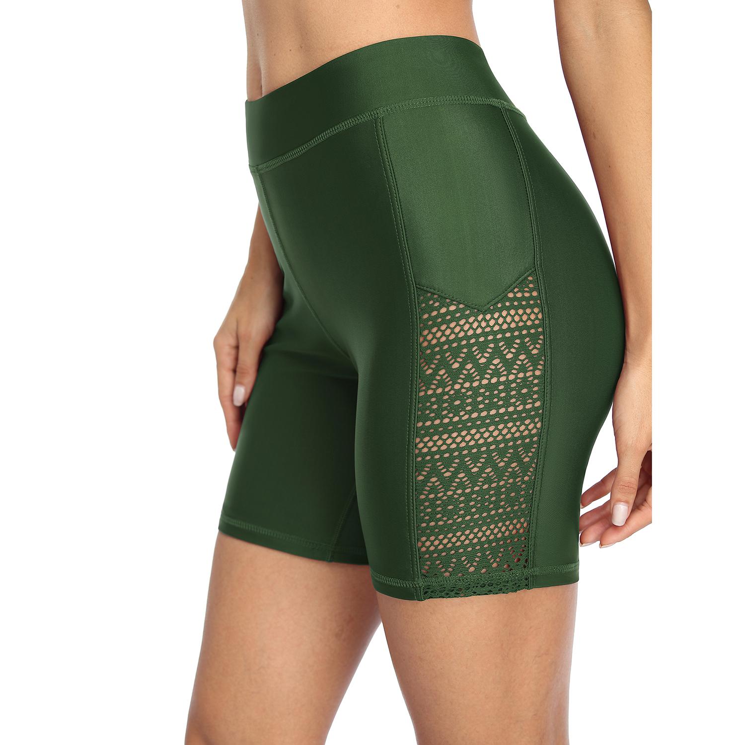 

Charmleaks женские шорты для плавания с высокой талией, открытые плавки, бикини, трусы, плавки с разрезом XXL темно-зеленого