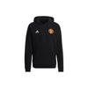 adidas Manchester United Embroidered Logo Hoodie, Men Casual Football Long Sleeve Tops Black GR3909