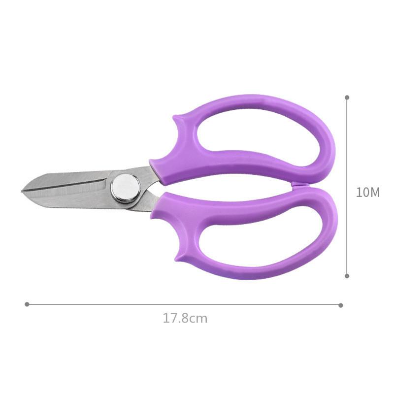 Stainless Steel Flowers Fruit Picking Branch PP Anti-Slip Grip Handle Pruning Shears Bonsai Scissors for Garden Blue Pink Color