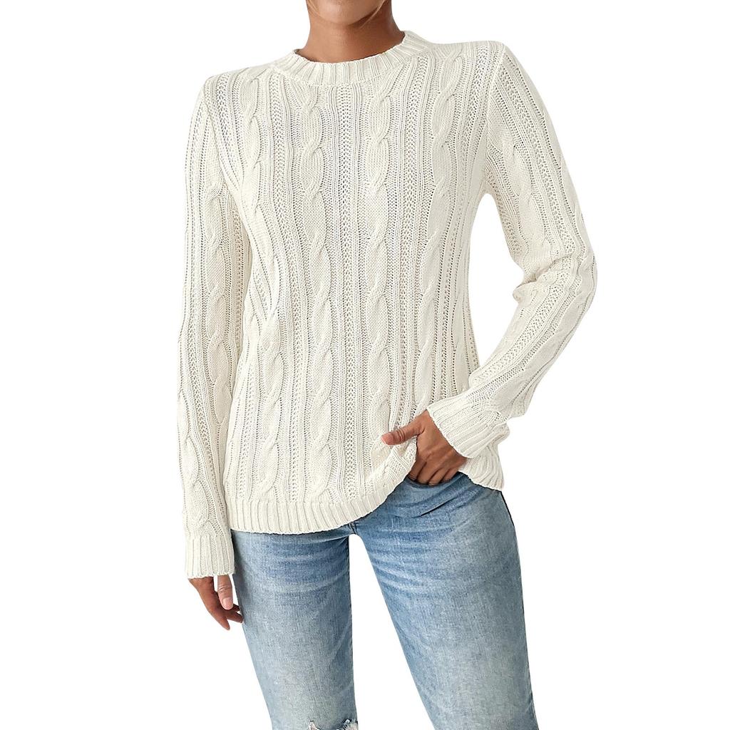 Women's Autumn And Winter New Round Neck Pullover Casual Bottom Knitting Long Sleeve Sweater