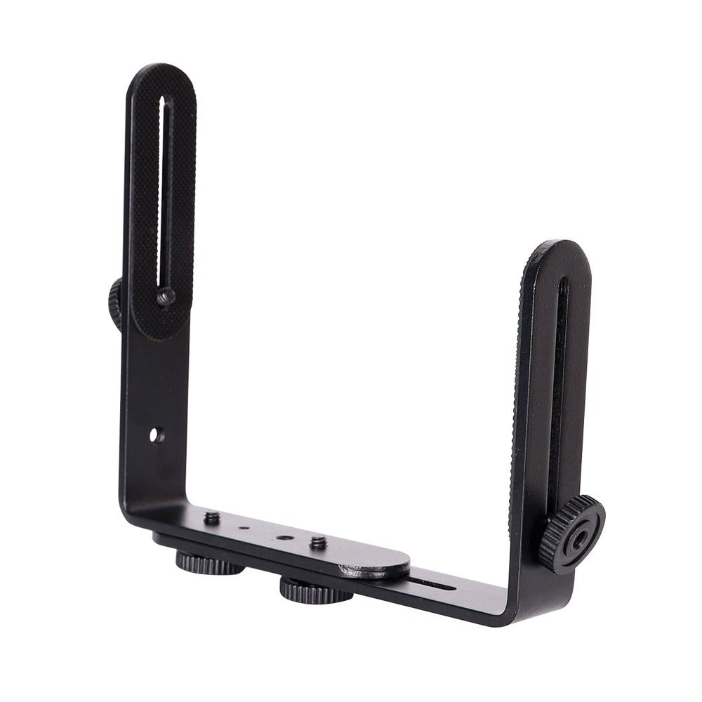 Tripod Screw Dual Hot Shoe Speedlight Stand L-Shaped Flash Light Bracket  Photo Studio
