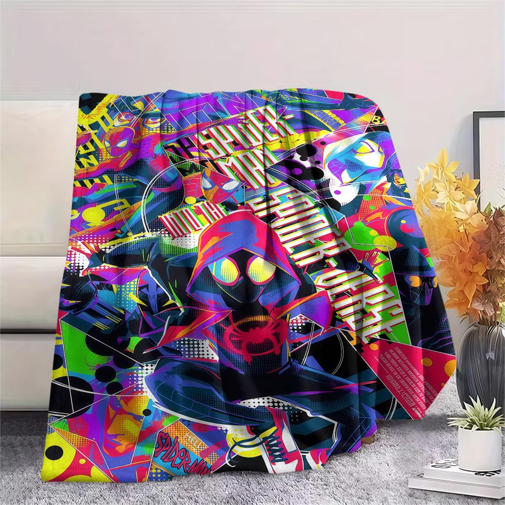 1PC Spider-Man Print Flannel Blanket, High quality Comfortable for All Seasons, Home Decor, Warmth and Comfort, Perfect for Christmas Gifts