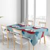 Rustic Floral TableclothElegant Red Blue Rose Print for Home Dining Tables, Perfect Decor in Living Room or Kitchen 105x206cm (4