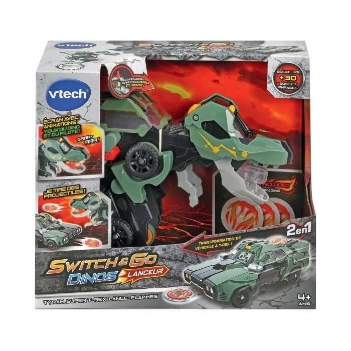 VTECH - Switch &amp; Go Dinos Lanceur - Tyram, Super T-Rex Lance Flammes