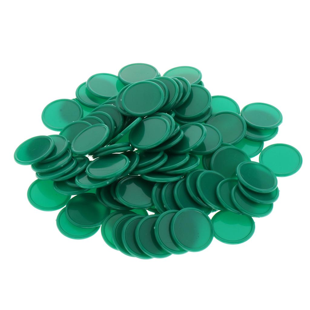 100Pcs Plastic Learning Counters Disks Bingo Chip Counting Discs Markers, Poker Chips Game Tokens with Storage Box, 25mm/1 Inch