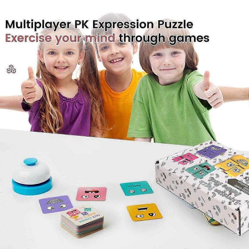 Zauberwürfel-Spiel mit 16 Gesichtern aus Holz, Puzzle-Spiel, Emoji-Spiel, Zuordnungsspiel mit Box, 3D-Puzzle-Zauberwürfel mit wechselnden Gesichtern