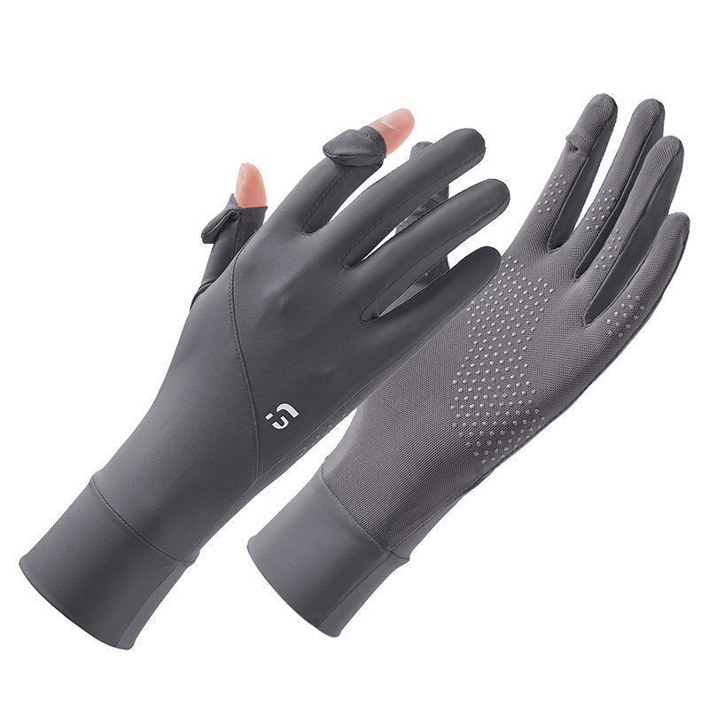 UV Protection Gloves Ice Silk Driving Summer Cycling Flip-Top Touchscreen Anti-Slip Breathable Mesh Long Stretchable Sun Gloves