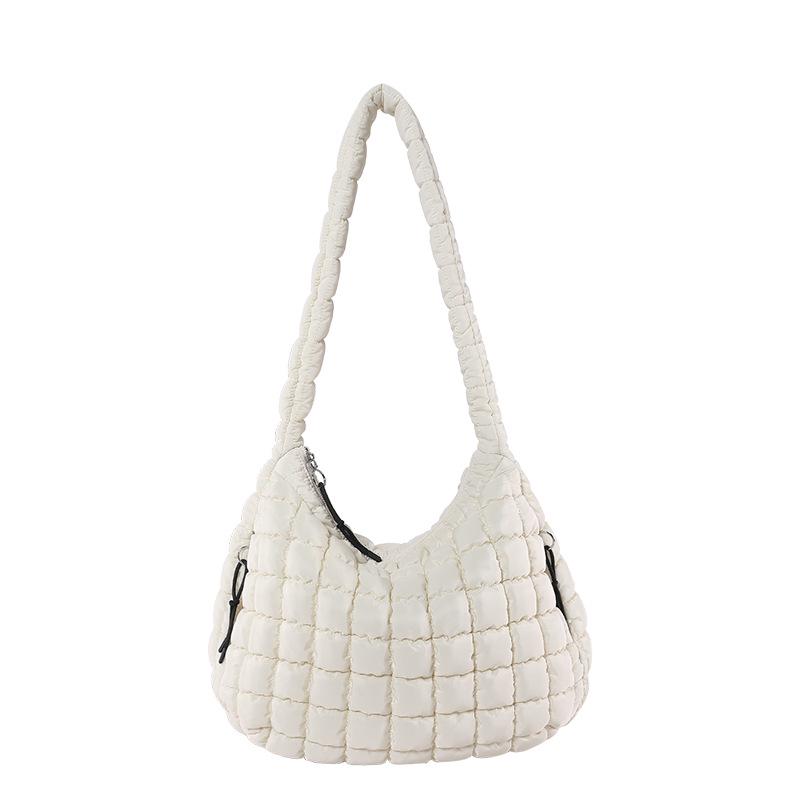 Giacca Casual in Cotone da Donna Stile Coreano a Pieghe a Nuvola con Spalle a Bolla Borsa a Tracolla