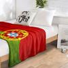 Portugal Flag Blanket Single Sided 2D Print Soft Flannel Fleece Throw Blanket for Bed Couch Sofa Patriotic Portuguese for Fans