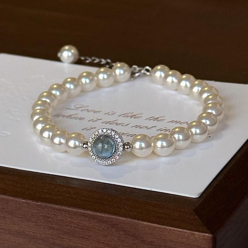 S925 Silver Pink Chalcedony and Pearl Jewelry Set: Bracelet, Necklace, Ring, Earrings - Perfect Gift for Girlfriends & Besties