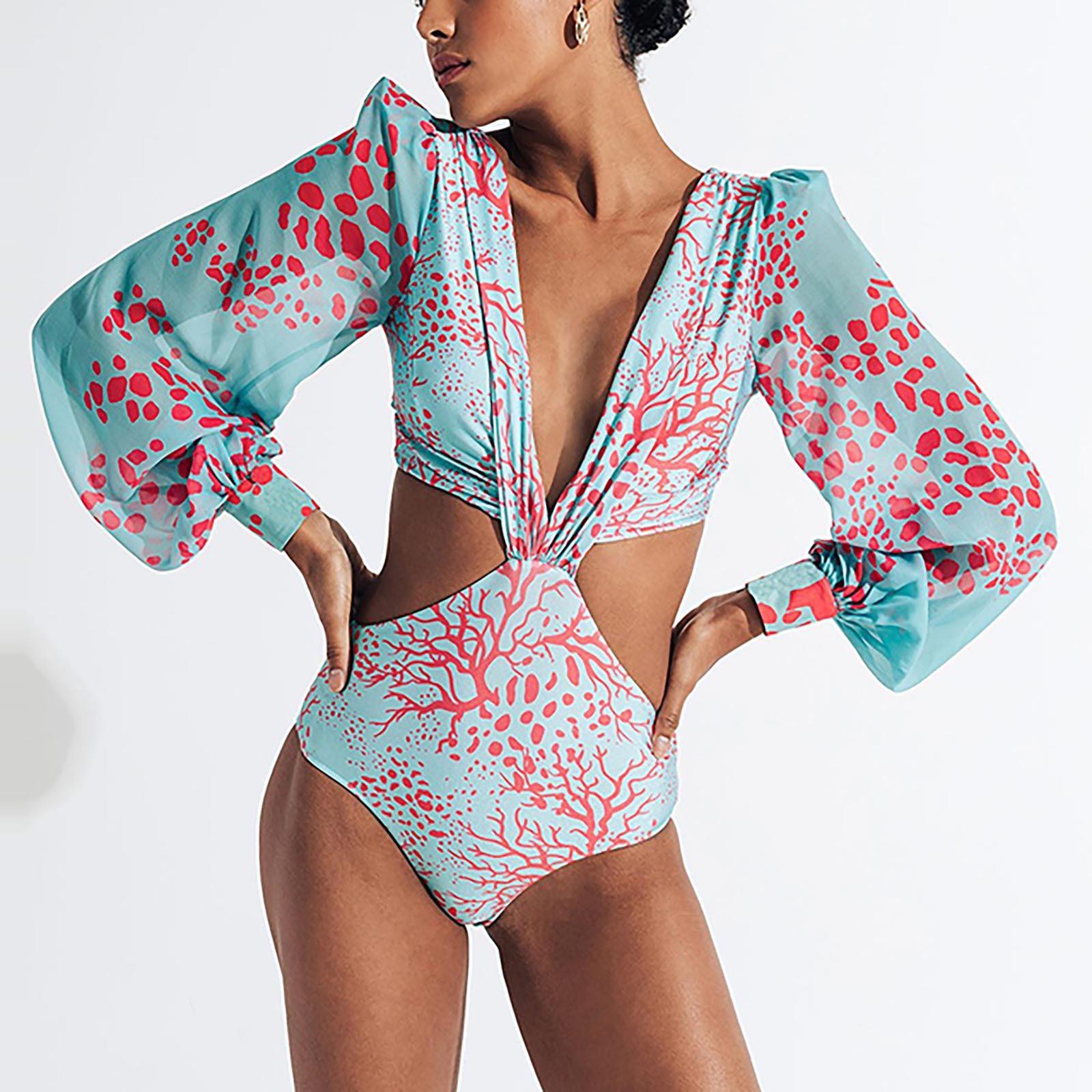 Bikini Swimsuit Sexy Women Swimsuit Bikini Color Woven Swimsuit S синий