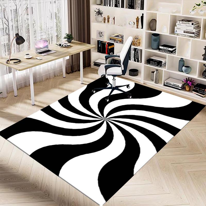 1PC Black White Extra Large Non Slip Floor carpet, Office, family, bedroom, Studio   Large Area Rug Indoor Rugs, , Vibrant Colors