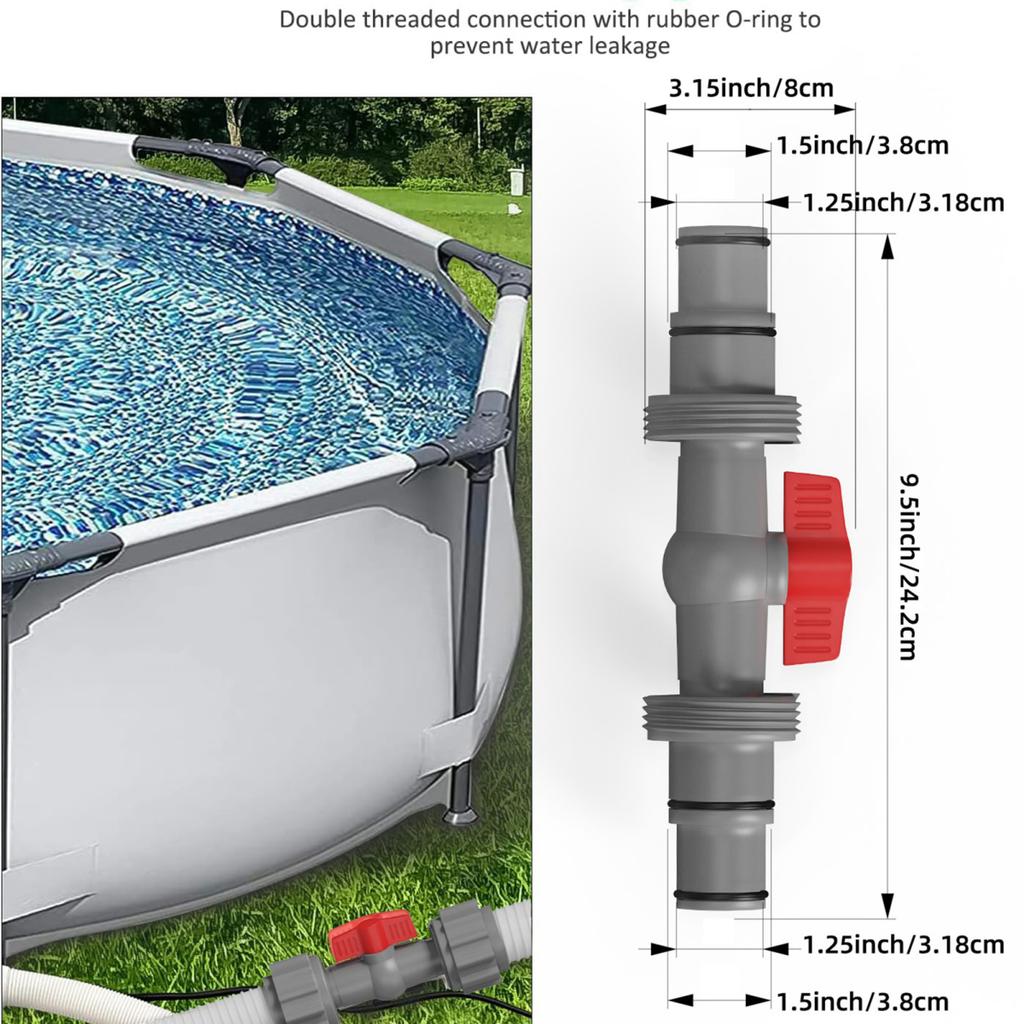 Conector pentru furtun pentru piscină Yousheng, îmbinare în T, filtru, conector pentru furtun, pentru curățarea piscinei, Adaptor de cuplare pentru furtun de vid pentru piese și accesorii pentru piscină