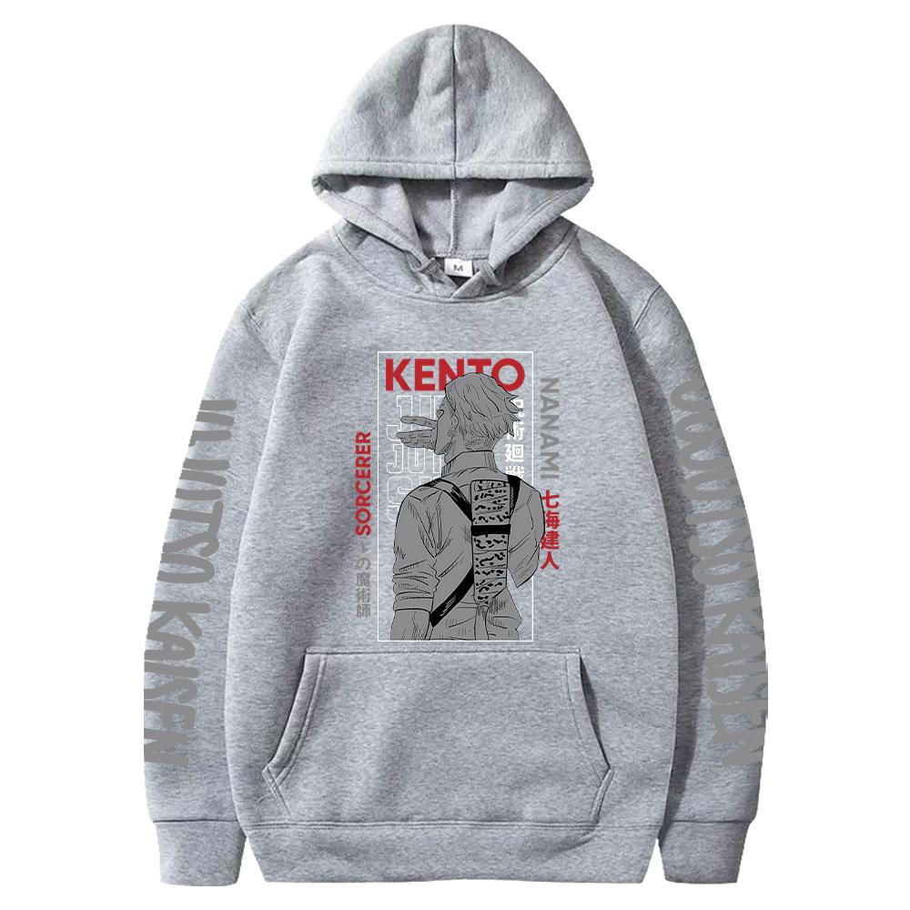Anime Jujutsu Kaisen Nanami Kento Cool Printed Hooded Men Women Manga Hoodies Casual Loose Sweatshirt Harajuku Male Streetwear