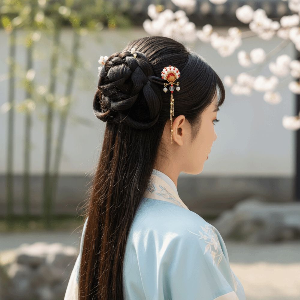 Red Wooden Hair Stick Tassel Hanfu Hairpin Classical New Chinese Style Hair Clip  Bridal