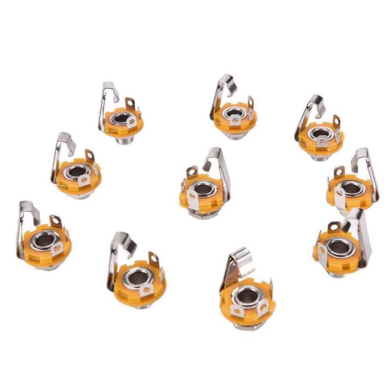 

10 шт. 6,5 мм стерео штекер гнездо аудио разъем гнездо паяльный тип панельное гнездо моно TS панель шасси крепление