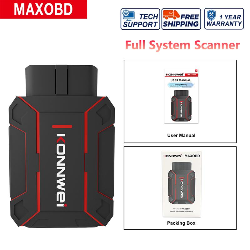 2026 KONNWEI MAXOBD Professional Full System Scanner Bluetooth 5.0 OBD2 Diagnostic Tool ABS DPF EPB SAS SRS TPMS System Function konnwei MAXOBD