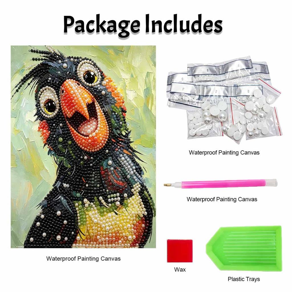 Pearl Painting Diy Sticky Diamond Creative Toucan Bird Diamond Painting Kit Living Room Hanging Painting