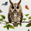Removable PVC Home Decoration Owl Butterfly Wall Sticker, Forest Animal Illustration Decorative Decals, Seasonal Interior Ornament Waterproof