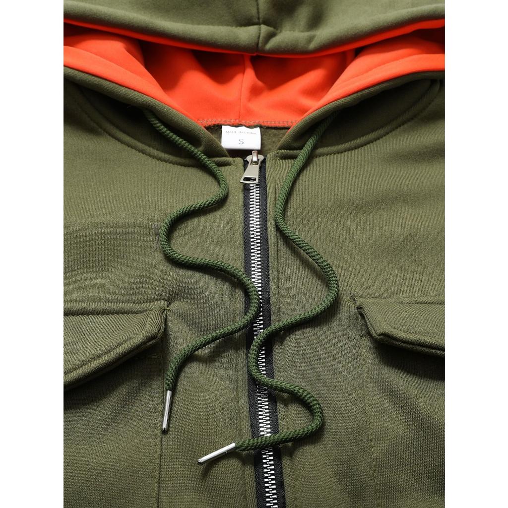 Herbst- und Winterfleece Warmer Herren-Hoodie, Übergröße Lässig Trendiger Reißverschluss-Hoodie Kapuzen-Sweatshirt