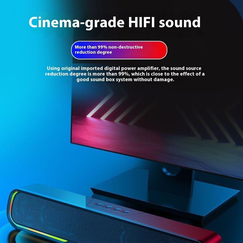 Marquee Luminous Mini Sound Blaster Audio Desktop Strip Portable Subwoofer High Power Bluetooth Speaker