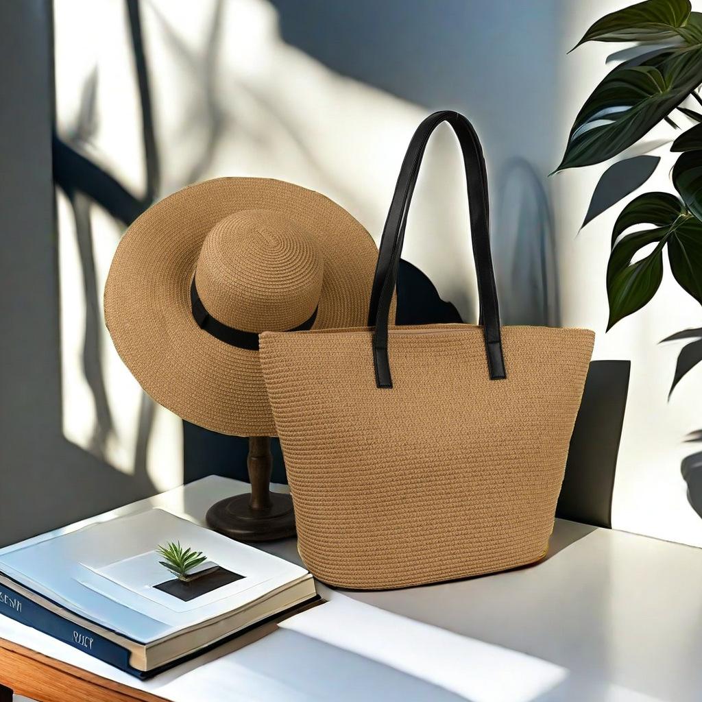 Schulter Strohtasche Mode Damen Tasche Große Kapazität Tragetasche