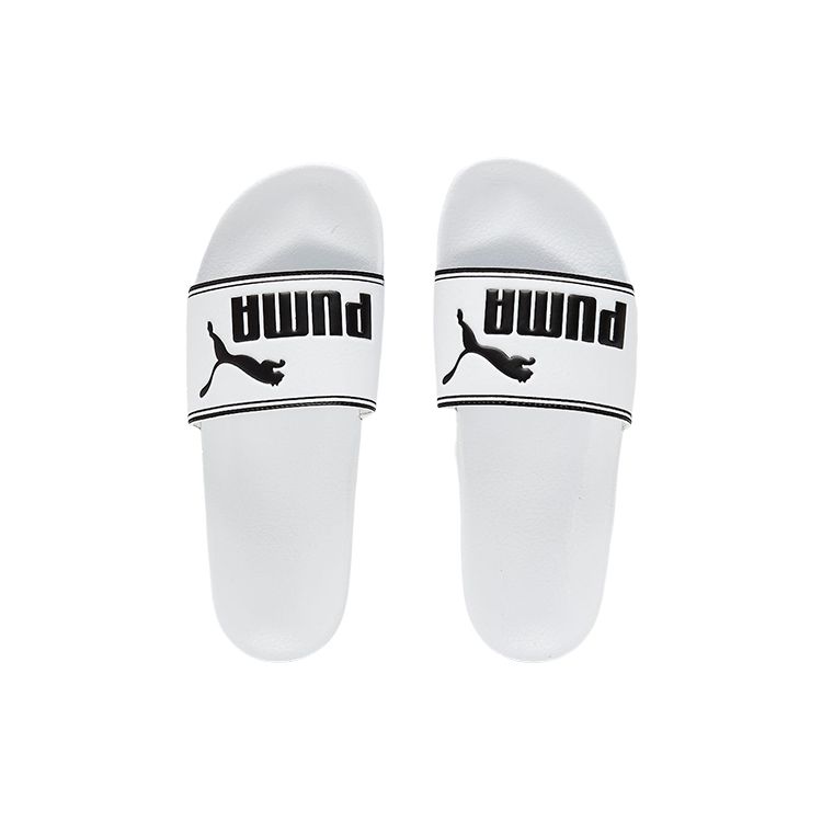 Puma Leadcat Outdoor Beach Leather Patch Non-Slip Slide Sandals Unisex Footwear White Black 360263-08