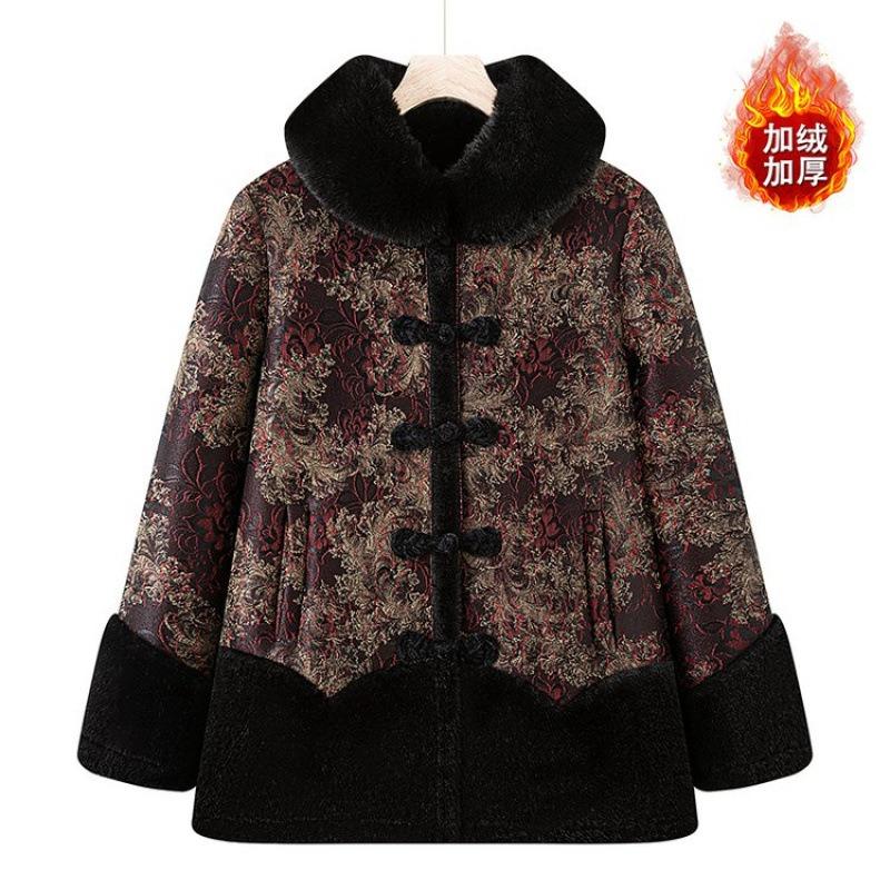 Women's winter clothing thickened old lady fleece jacket old warm clothes