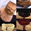 Natürliches Sandelholzarmband für Männer, buddhistische Buddha-Meditationsperlenarmband für Frauen, Gebet, 108 Perlen, Rosenkranz, hängende Dekoration