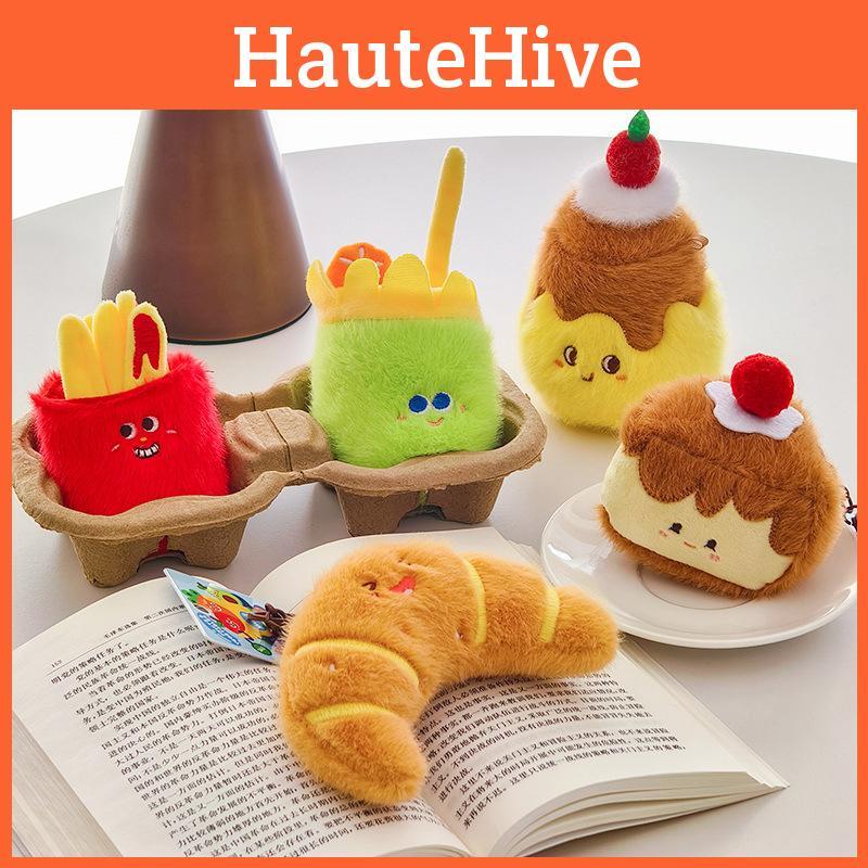 French Cute Bread Plush Keychain Realistic Croissant Plushie Food Toy Decor