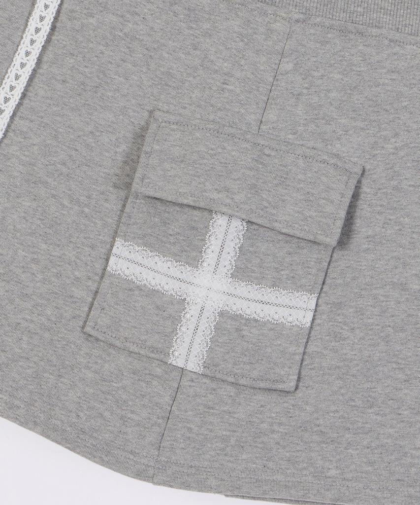 Disfunct Banded Pocket Mini Skirt(Gray)