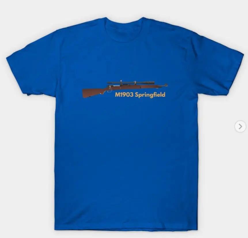 M1903 Springfield Sniper Rifle Men TShirt Short Sleeve Casual 100 Cotton ONeck Summer Shirts S