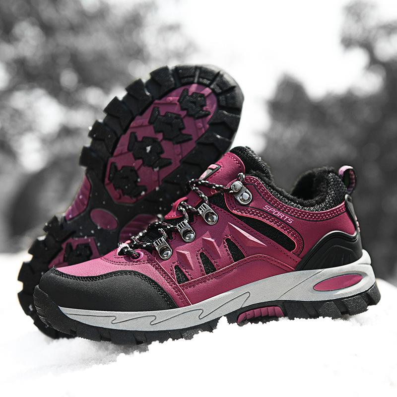 

Foreign trade velvet hiking shoes for men and women 47 large size 48 low top breathable non-slip outdoor leisure camping hiking shoes 43 розы красного