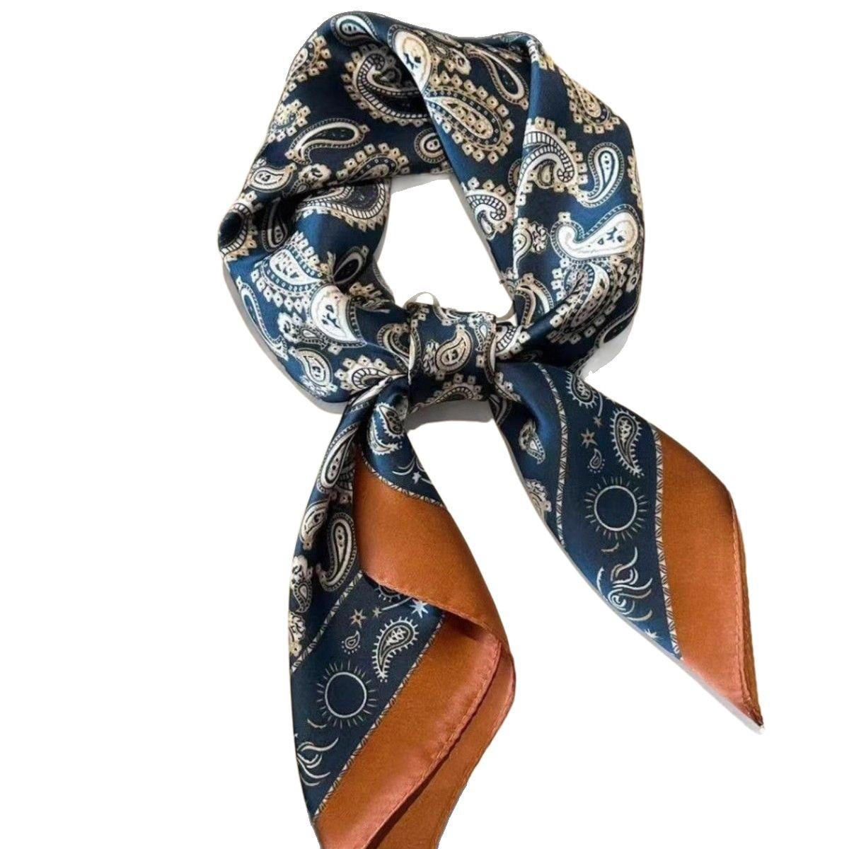 

Silk Scarf with Shirt Scarf Scarf Cashew Fashionable Neck All-Match Square Scarf Tie Hair Ribbon for Women As main image