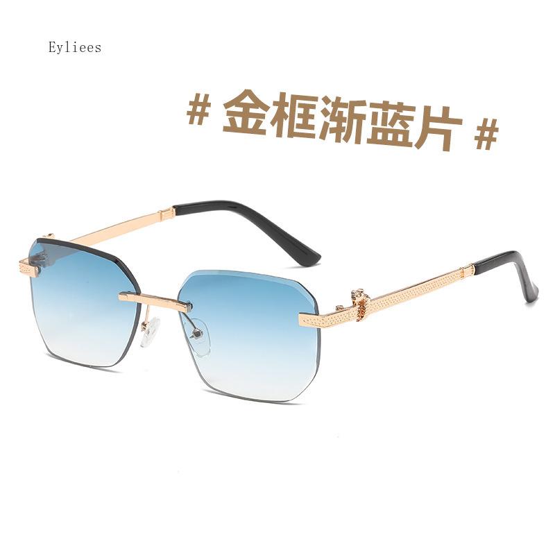 Męskie okulary przeciwsłoneczne bez oprawek Luksusowe Bezramkowe Okulary Przeciwsłoneczne z Metalową Oprawką dla Mężczyzn Klasyczne Okulary w Stylu Vintage Gafas De Sol Mujer