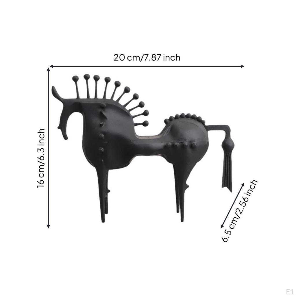 Horse Figurine Matte Black Sculpture Abstract Decor for Home Stylists, Art Collectors, Living