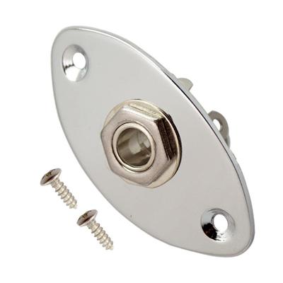 1 Pièce Plaque Ovale Métallique d'Entrée/Sortie pour Guitare avec Douille Jack pour Accessoires de Basse Électrique