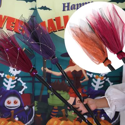 Halloween čarodějnické koště Halloween Party rekvizity Halloween dekorace Maškarní síťovaný design