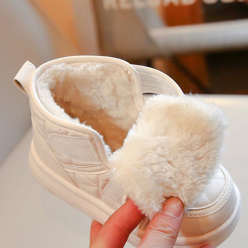Snow boots for children and women 2025 winter new thickened and velvet large cotton baby shoes waterproof and non-slip outer wear men's cotton shoes