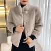 Middle-aged and Old Mothers Wear Winter Imitation Mink Fur Jacket Thickened New Autumn and Winter Fashion Stand-up Collar Coat