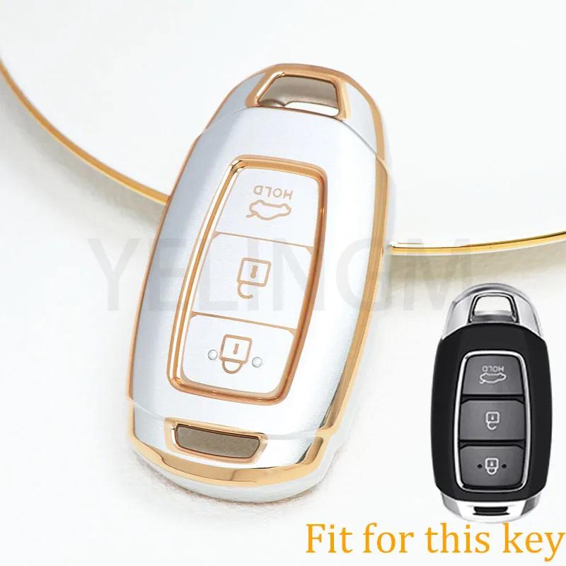 3/4/5 Button Car Key Fob Case Cover For Hyundai I30 Ix35 Kona Encino Solaris Azera Grandeur Ig Accent Santa Fe Palisade Keychain