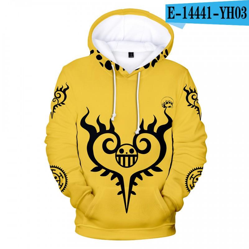 One Piece Anime Hoodie Men Digital 3D Print Loose Fit Long Sleeve Sweatshirt Fall Casual Wear