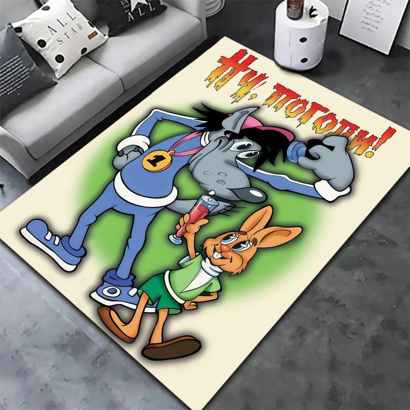 Nu Pogodi Carpet Rug for Living Room Bedroom Home Sofa Decoration,Kids play Nonslip Floor Mat