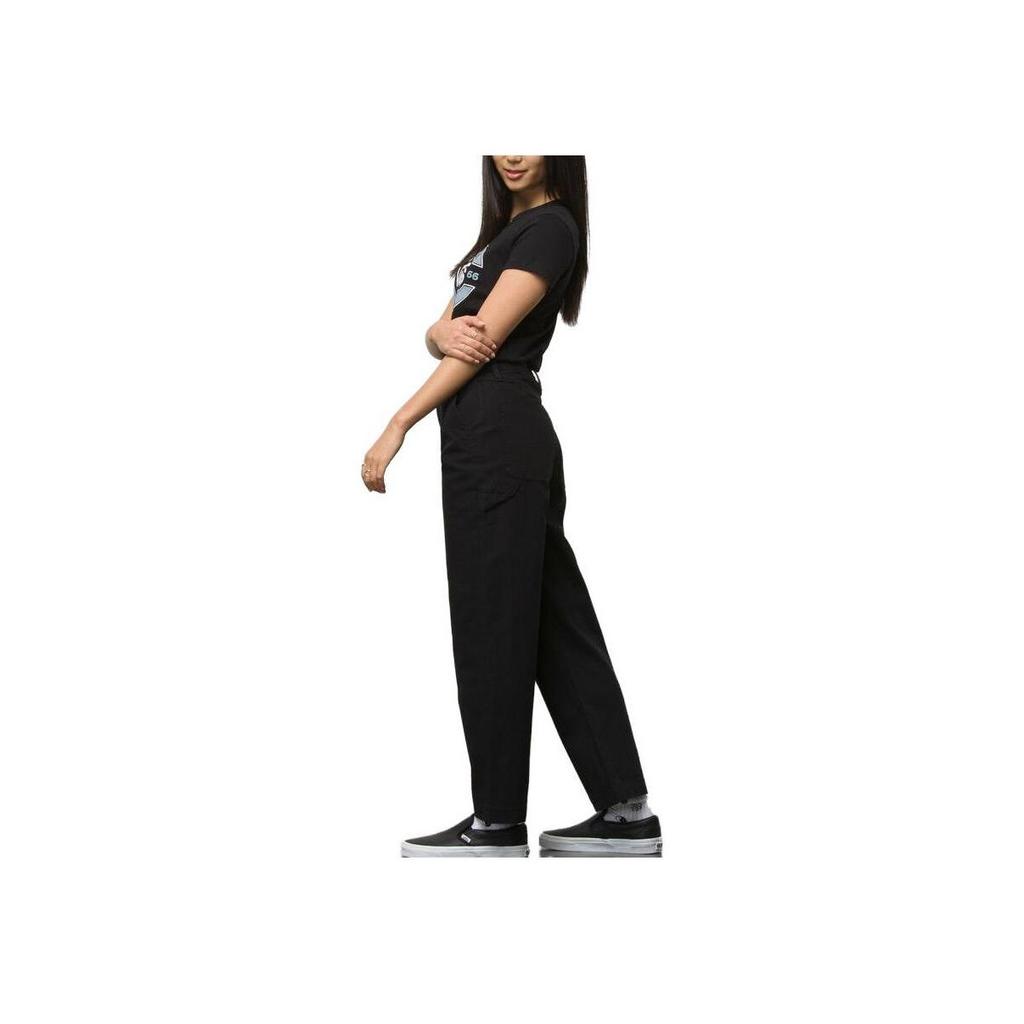 Vans Mid-Rise Solid Color Straight Leg Casual Pants Women Bottoms Black VN0A5JHJBLK